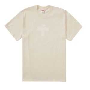 Supreme Cross Box Logo Tee, Size Medium (Natural) FW20